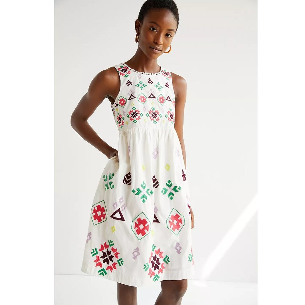 Anthropologie Dolly Embroidered Mini Dress - White - Small - Picture 12 of 12